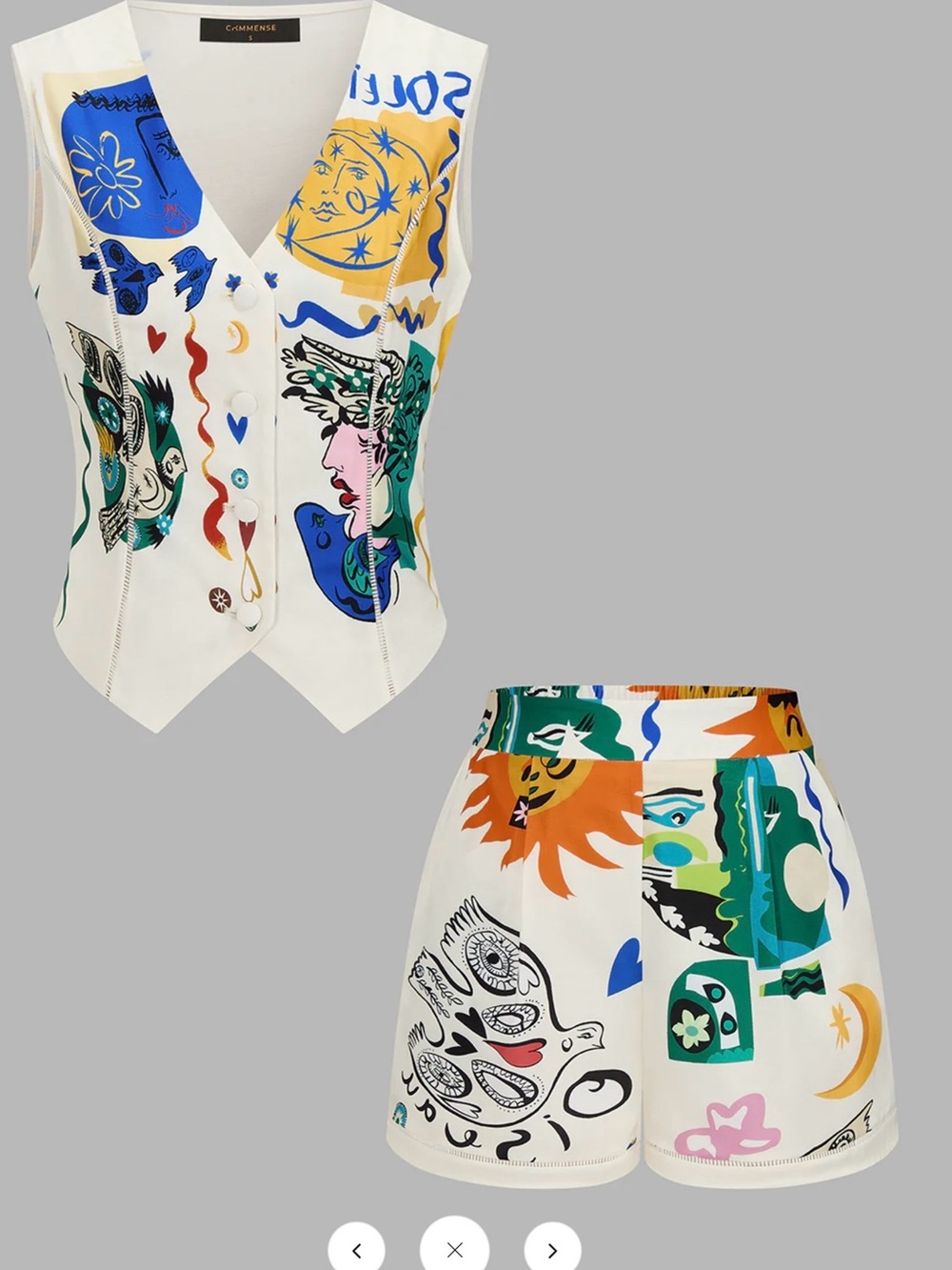 Commense Abstract Art Print Vest & Shorts Set - Medium - Picture 3 of 9